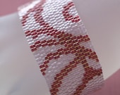 Raspberry Lemonade ... Bracelet . Peyote . Beadwoven . Swirls . Juicy Colors . Fun . Abstract