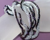 Zuleika ... Necklace . Bracelet . Rope . Wrap . Sparkly . Silver . Plum . Twisted . Curlicue . Ndebele Rope . Versatile . Hex Cut Beads