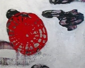 Original Painting Large Abstract Mixed Media Acrylic Art by Aisyah Ang Size 30x40 with Cert