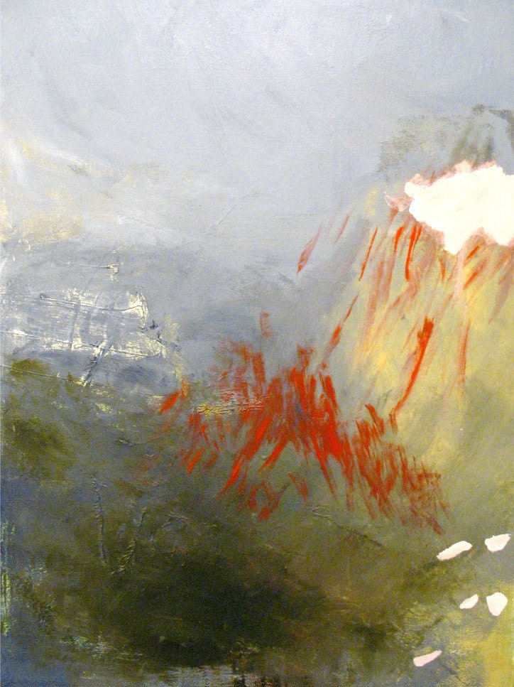 Original Painting Large Abstract Mixed Media Acrylic Art by Aisyah Ang Size 30x40 with Cert