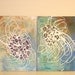 Original Paintings Diptych Mixed Media Abstract Art by Aisyah Ang with Cert