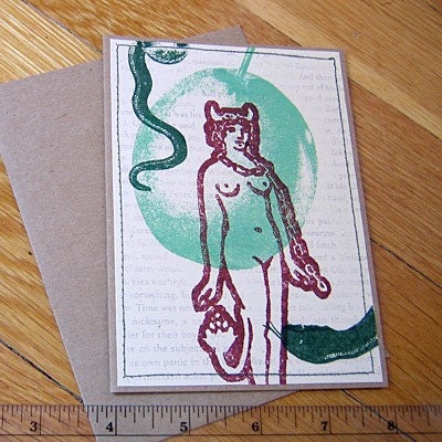 Love and Temptation Screened Note Card
