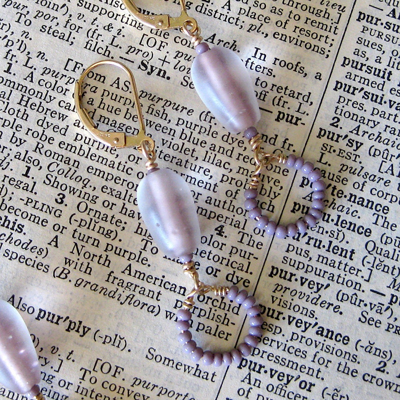 Violet Glass Circle Earrings