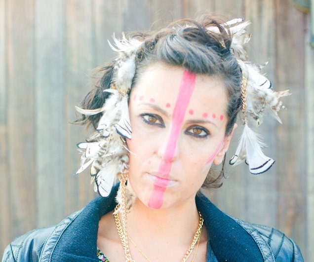Feathers and Tigers Feather Lariat Necklace