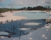 Archival Print of Original Landscape Painting, Thaw, Trout Pond