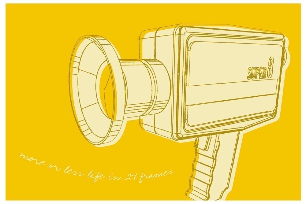 Lunastrella Super 8 Camera Print 8 in x12 in