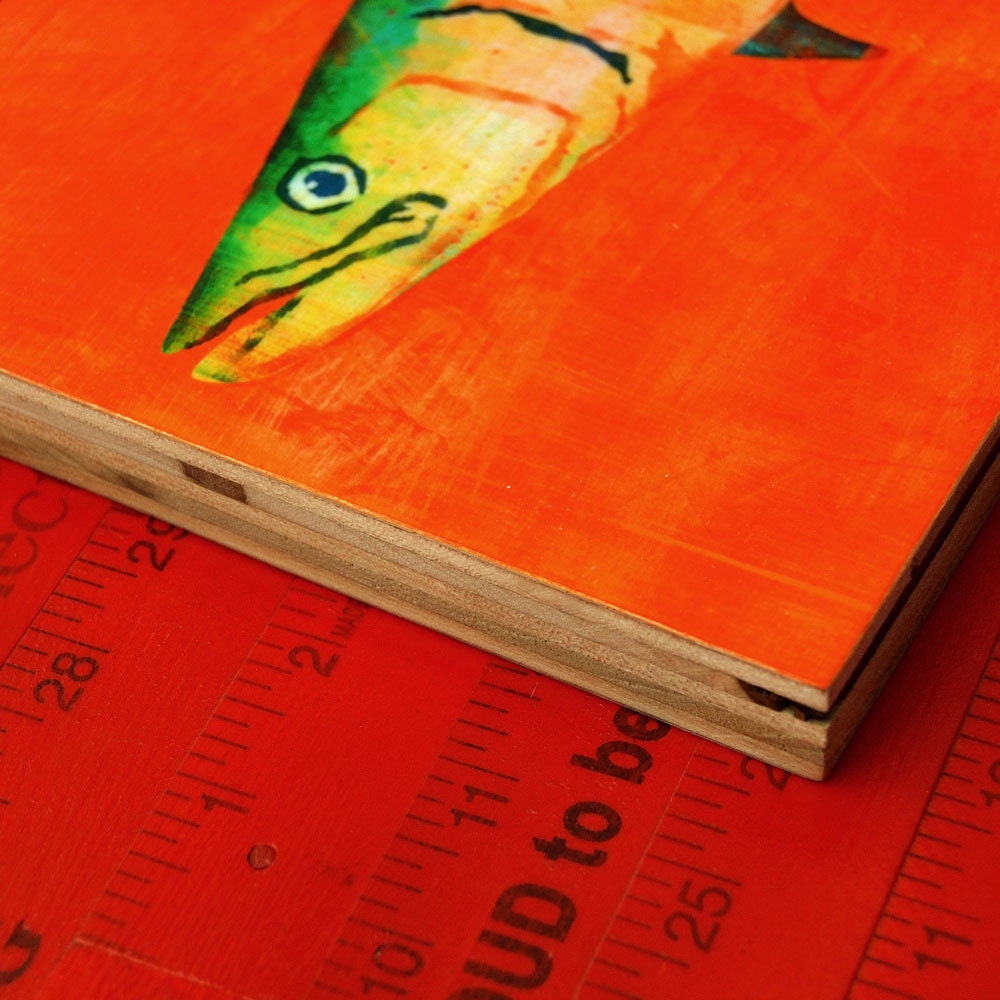 Saltwater Fish Series - The Big One Art Block - Pick the Print - 6.5" x 18"- Beach Home Decor - Wall Art for Men