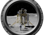 New Moon Landing Porthole Vinyl Wall Decal