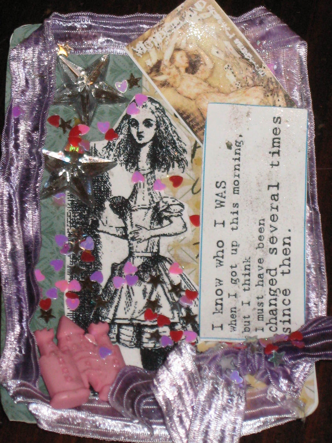 OOAK Alice in Wonderland ACEO or ATC Collage Fourth in Series