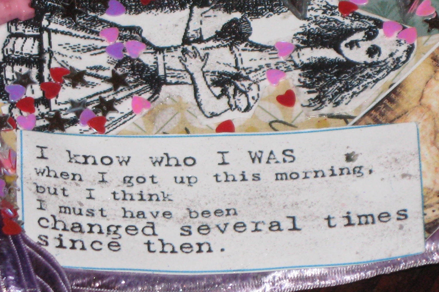 OOAK Alice in Wonderland ACEO or ATC Collage Fourth in Series