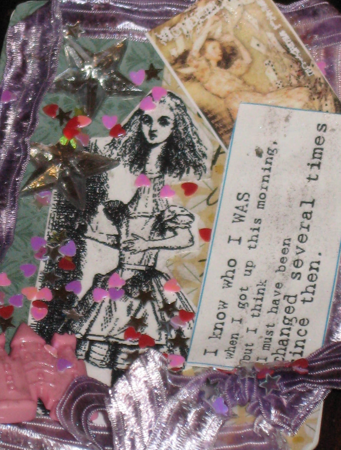 OOAK Alice in Wonderland ACEO or ATC Collage Fourth in Series