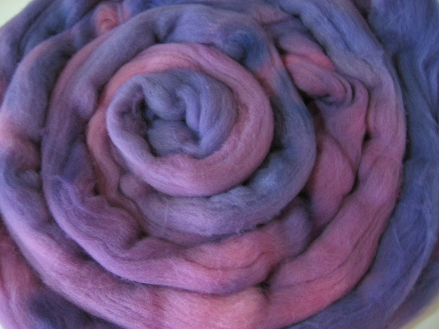 Hand Dyed Merino Wool Roving Plums and Berries Colorway - Free Domestic Shipping