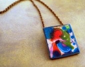 Abstract  painted pendant