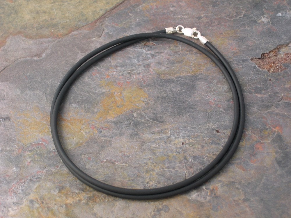 16 inch Black Rubber Necklace Cord