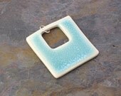 Small Square Pendant in Aqua