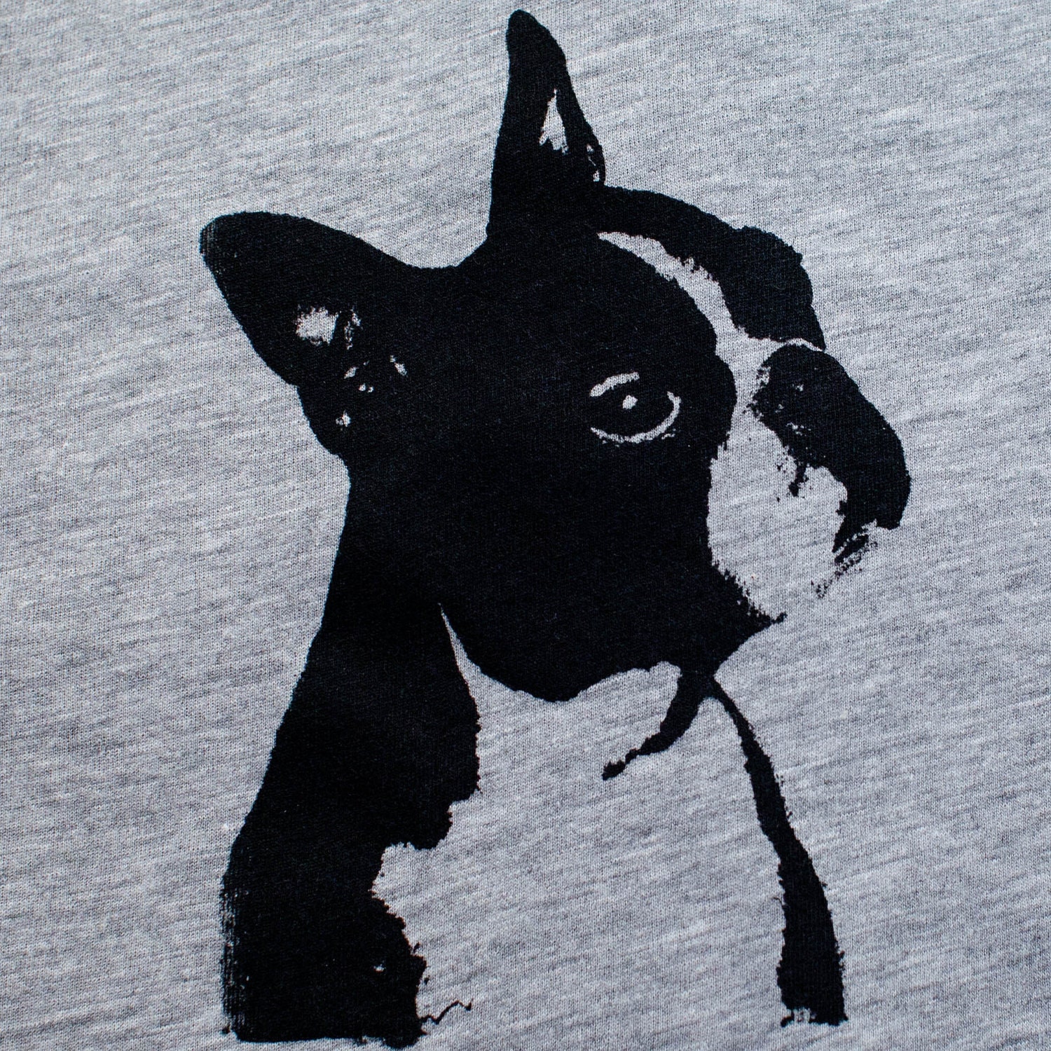 Boston Terrier T Shirt - Heather Unisex T-Shirt, Boston terrier art, dog art, screen print tshirt, silkscreen