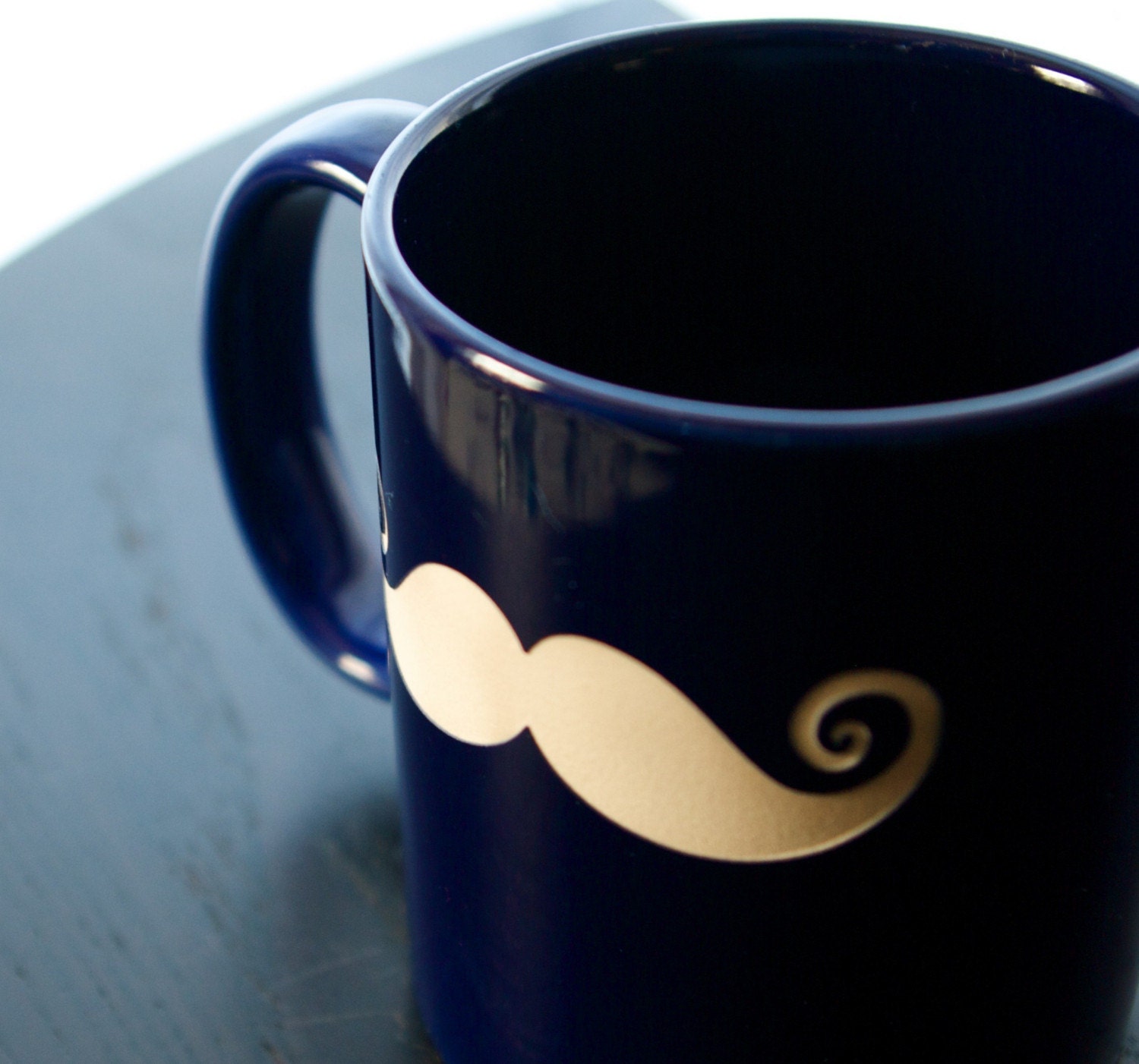 Mustache Mug made from Reclaimed Ceramic Mug by Bread and Badger