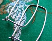 Four Corners Earrings - Sterling Silver Rectangle Hoops