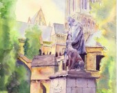 Statue of Tennyson, Lincoln Cathedral - print