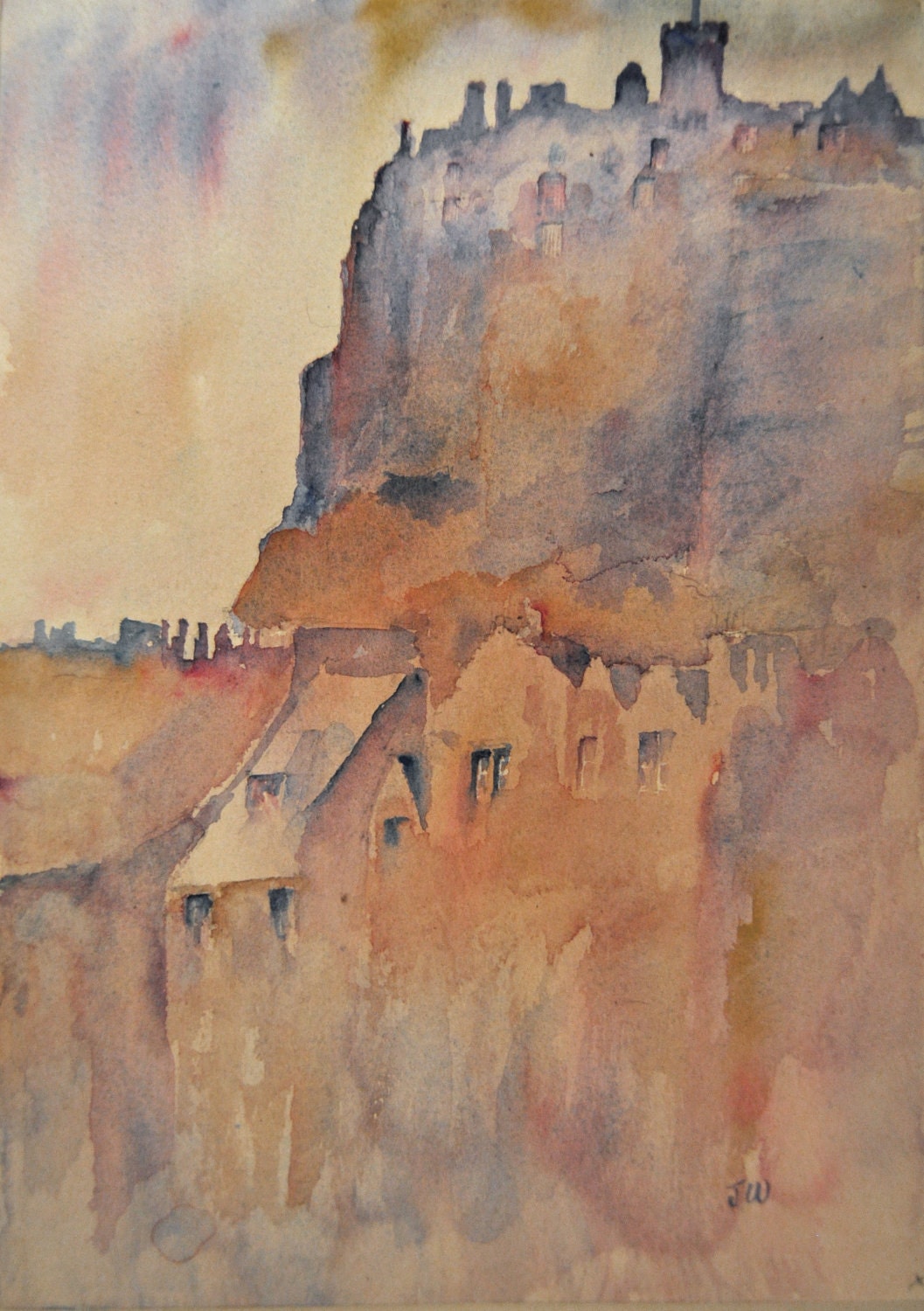 Edinburgh Castle (from the Grassmarket) - print
