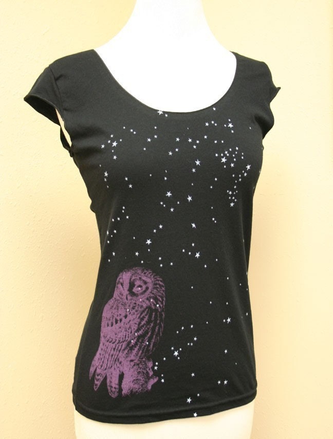 Night Owl black scoop neck Top