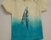Teal Ombre Feathers Organic Baby Lap Tee