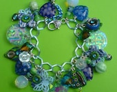 Sparkly Green & Blue Charm Bracelet