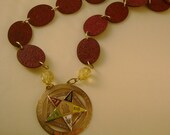 Star Struck - Antique Eastern Star Medal World War II British Bread Token Repurposed Necklace