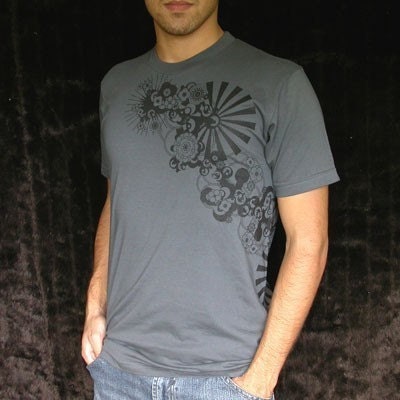 Japanese Kimono Floral Art Black Ninja wahoo5 MENS T