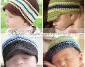 Baby Hat, Boy Hat, Child Hat, Create Your Baby Stripes Beanie Hat with Brim size 3-6 months -FREE US Shipping, baby infant accessories hat
