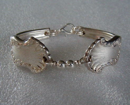 Spoon Bracelet Recycled Silverware Jewelry Concerto Sterling Silver Beads Made to Order