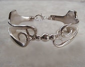 Fork Bracelet Recycled Silverware Jewelry 3 Sterling Silver Beads Must See Stunning