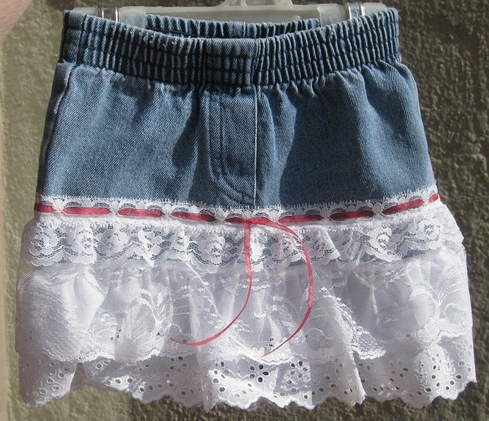 Toddlers Ruffled Skort - Size 18 months - An Up-cycled cutie