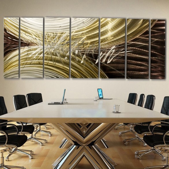 Modern Metal Hand Painted Abstract Wall Art Sculpture / Extra Large Perception of Energy XL