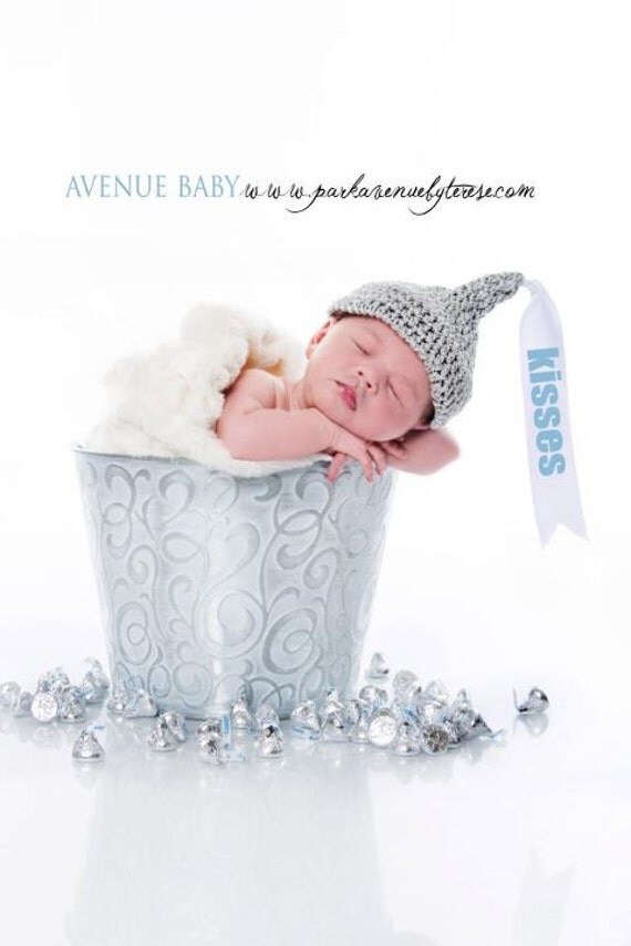 Knotty Noggins - Chocolate Kisses - custom crochet hat - newborn size