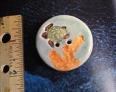 1.75 inch large designer ceramic sea turtle buttons by the muddy muse