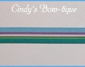 Purple Grape Blue Brown Lime Teal Grosgrain Ribbon Stripes 5 y 7/8 wide cbseveneight