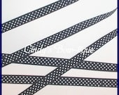 Navy Blue Ribbon Small White Polka Dot Dots Grosgrain 6 y 5/8 wide cbfiveeight
