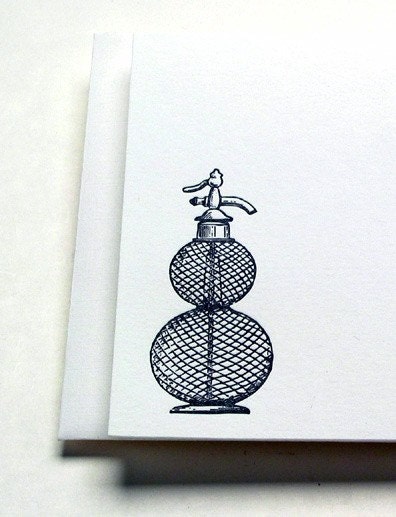 Letterpress Notecards with Gasogene, set of 4 with envelopes, Ready to Ship