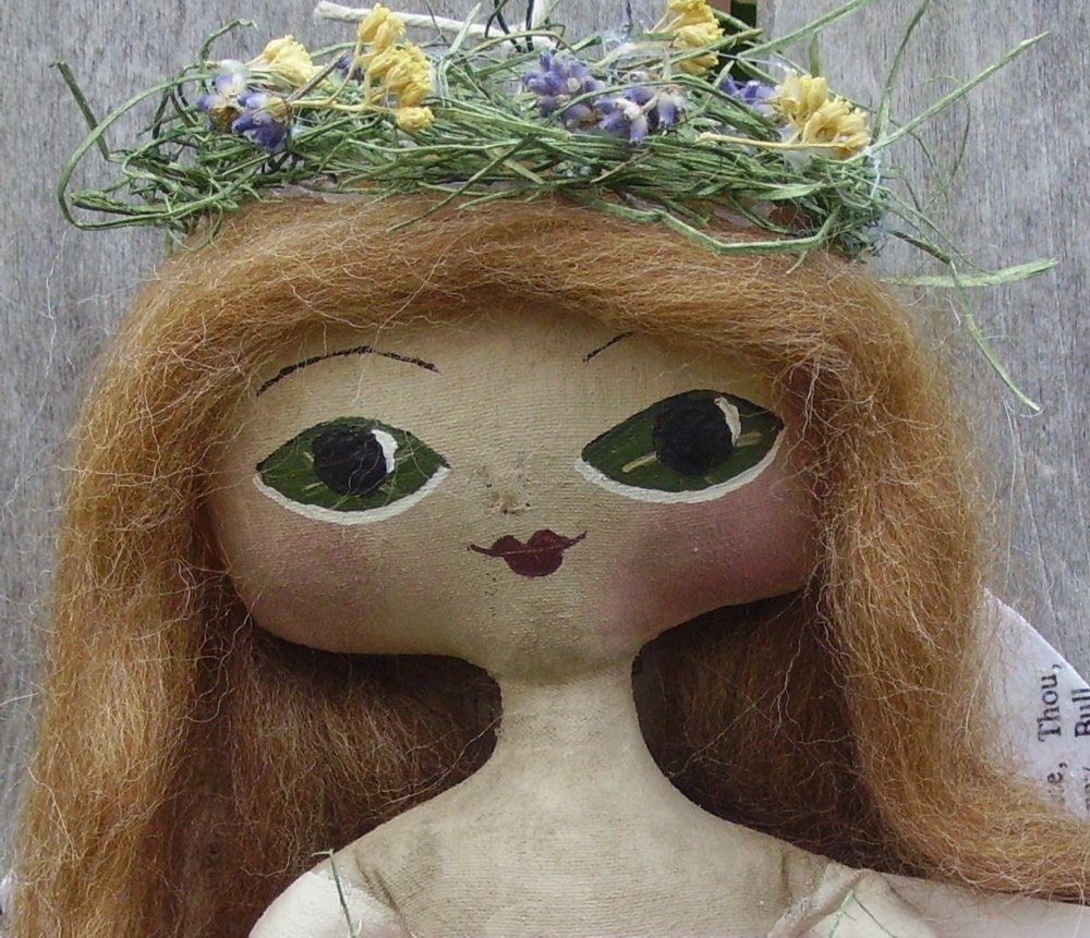 Doll Primitive Angel Spring Folk Art