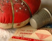 SALE - Vintage Pin-cushion and Thimble -- 8x10 print