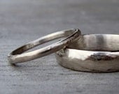 Wedding Band Set - Two Eco-Friendly Recycled 14k Palladium White Gold Wedding Bands, Made to Order