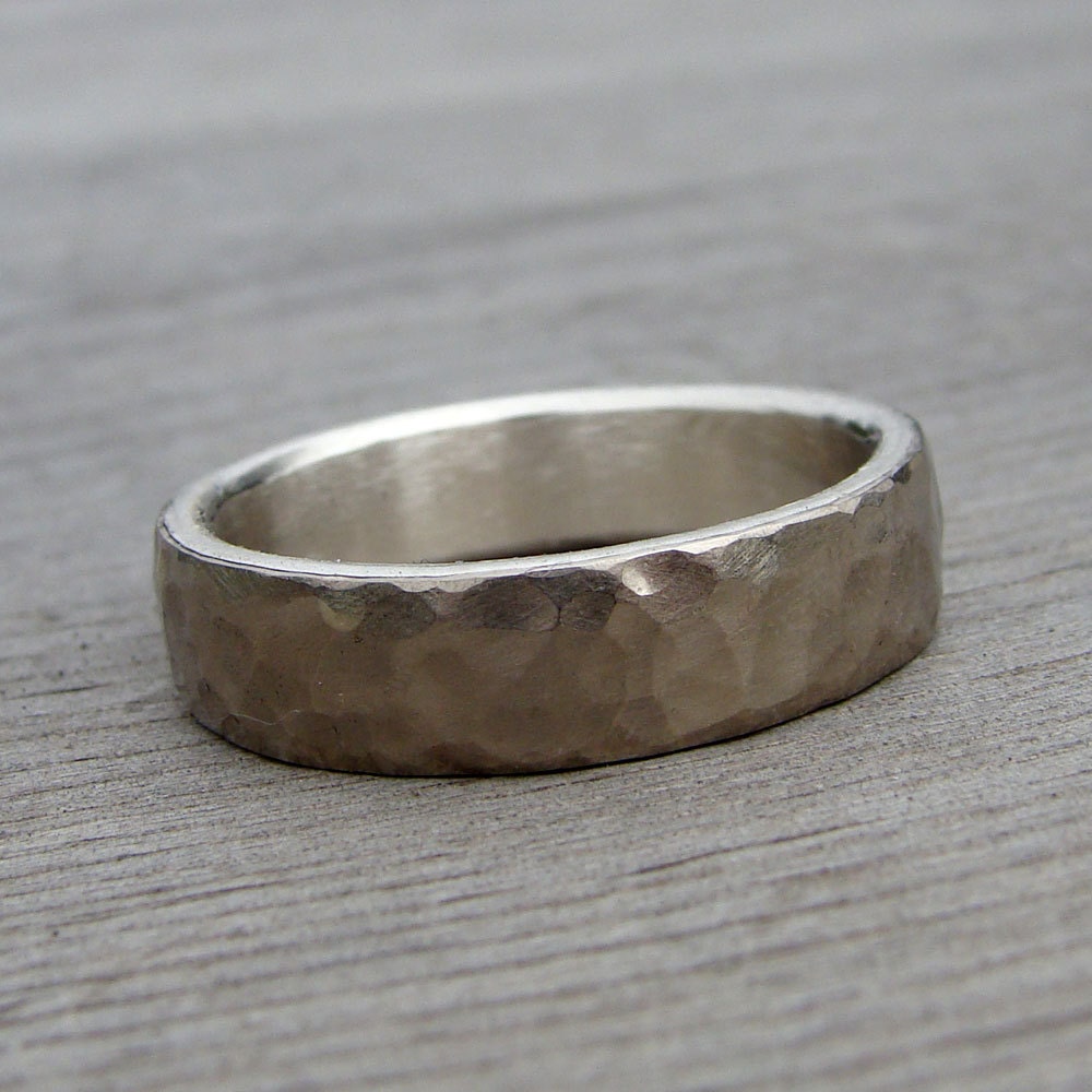 Recycled 14k Palladium White Gold and Recycled Palladium Sterling Silver Wedding Band, Made to Order