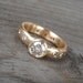 Engagement Ring - Moissanite, Ruby, and Recycled 14k Gold, Made To Order