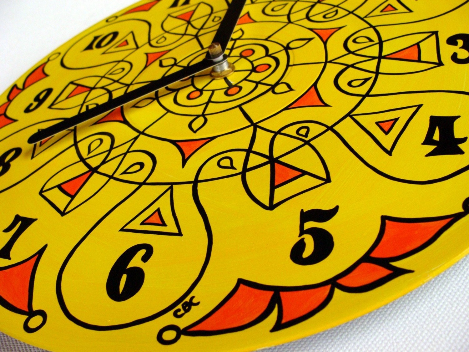 Super Lemon Mandala Record Clock