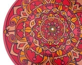 Hot  -  Original Mandala Painting on Recycled Vinyl Record