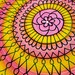 Cotton Candy Turntable Art. Mandala Painting on Vinyl Record.