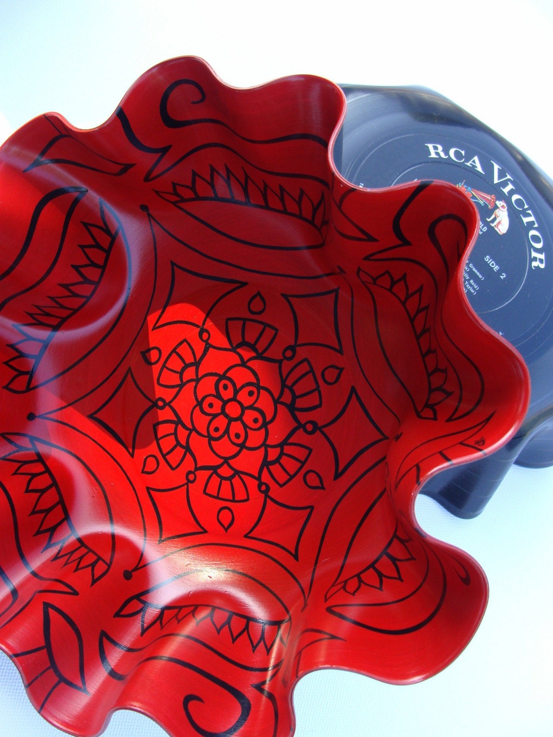 China Red Mandala Record Bowl