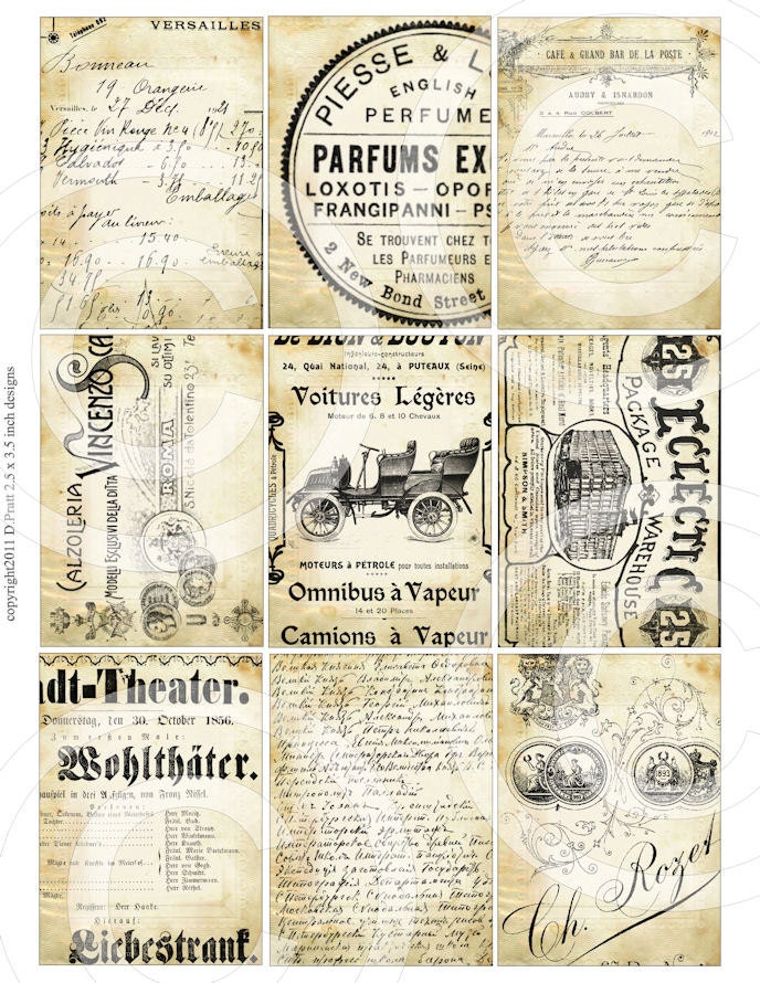 digital collage sheet / vintage images /  printable download / background paper / cards / old vintage paper antique advertisements labels