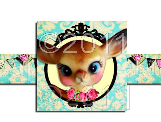 WHiMSiCaL OH DeeR SWeeT Celebration Designed Set etsy shop banner set digital collage sheet